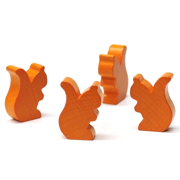 Ecobos :: houten figuur eekhoorn oranje - ca. 19x25x8 mm